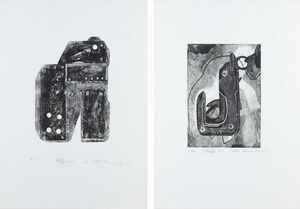 WALTER MORANDO Savona 1938 - - a Staffa numero 1 2003  - b Staffa numero 2 2003