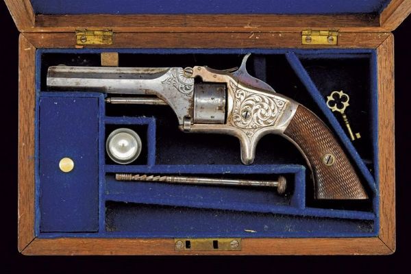 Revolver a percussione anulare sul tipo S&W No. 1  - Asta Rare Armi Antiche e Militaria da tutto il mondo - Associazione Nazionale - Case d'Asta italiane