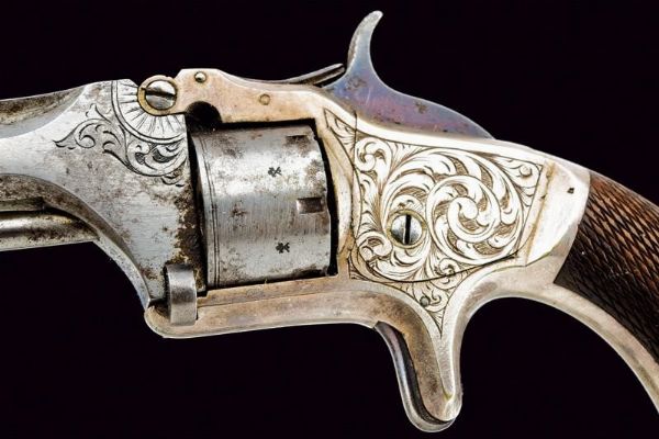 Revolver a percussione anulare sul tipo S&W No. 1  - Asta Rare Armi Antiche e Militaria da tutto il mondo - Associazione Nazionale - Case d'Asta italiane
