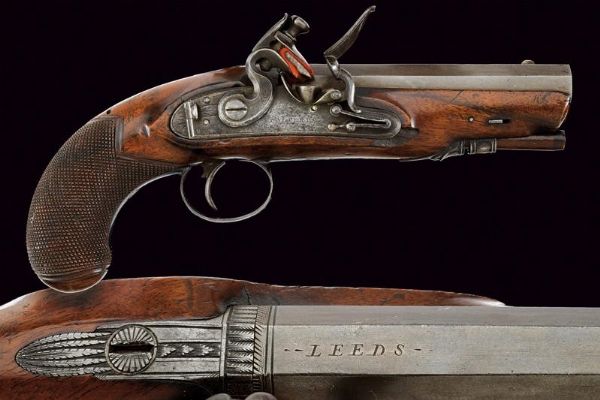 Pistola a pietra focaia da viaggio firmata Calvert  - Asta Rare Armi Antiche e Militaria da tutto il mondo - Associazione Nazionale - Case d'Asta italiane