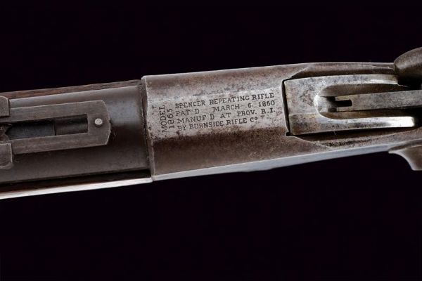 Spencer Repeating Carbine model 1865 con timbri d'ispezione militare  - Asta Rare Armi Antiche e Militaria da tutto il mondo - Associazione Nazionale - Case d'Asta italiane