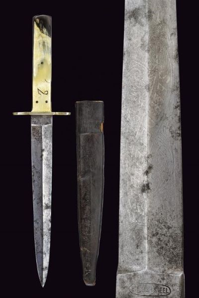 Pugnale Bowie sul tipo Arkansas Toothpick  - Asta Rare Armi Antiche e Militaria da tutto il mondo - Associazione Nazionale - Case d'Asta italiane