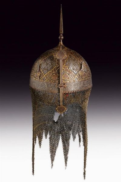 Raro khula-khud con superficie traforata  - Asta Rare Armi Antiche e Militaria da tutto il mondo - Associazione Nazionale - Case d'Asta italiane