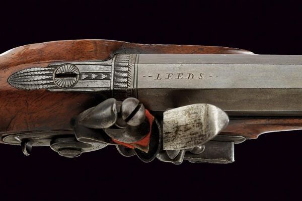 Pistola a pietra focaia da viaggio firmata Calvert  - Asta Rare Armi Antiche e Militaria da tutto il mondo - Associazione Nazionale - Case d'Asta italiane