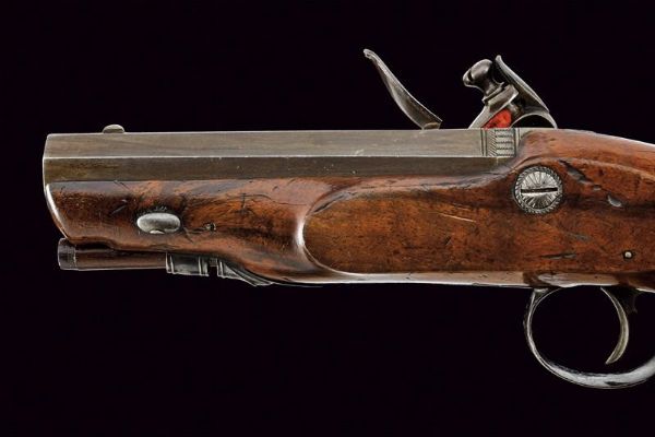 Pistola a pietra focaia da viaggio firmata Calvert  - Asta Rare Armi Antiche e Militaria da tutto il mondo - Associazione Nazionale - Case d'Asta italiane