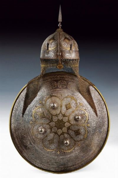 Bel set di khula-khud e sipar  - Asta Rare Armi Antiche e Militaria da tutto il mondo - Associazione Nazionale - Case d'Asta italiane