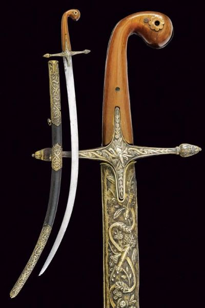 Shamshir con fornimenti in argento  - Asta Rare Armi Antiche e Militaria da tutto il mondo - Associazione Nazionale - Case d'Asta italiane