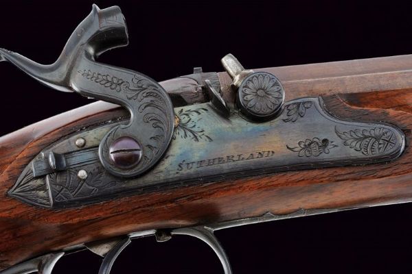 Paio di pistole a luminello di Sutherland in cassetta  - Asta Rare Armi Antiche e Militaria da tutto il mondo - Associazione Nazionale - Case d'Asta italiane