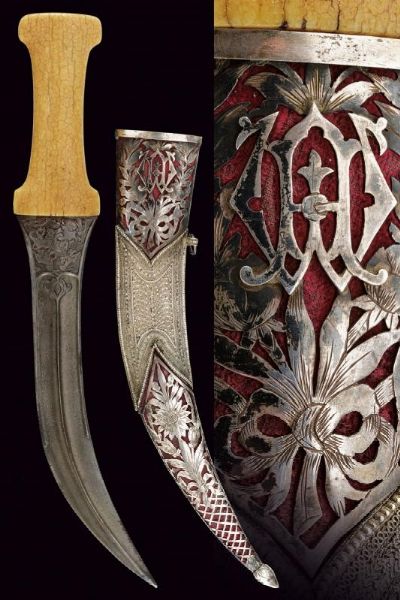 Bel kandshar con fodero decorato in argento  - Asta Rare Armi Antiche e Militaria da tutto il mondo - Associazione Nazionale - Case d'Asta italiane