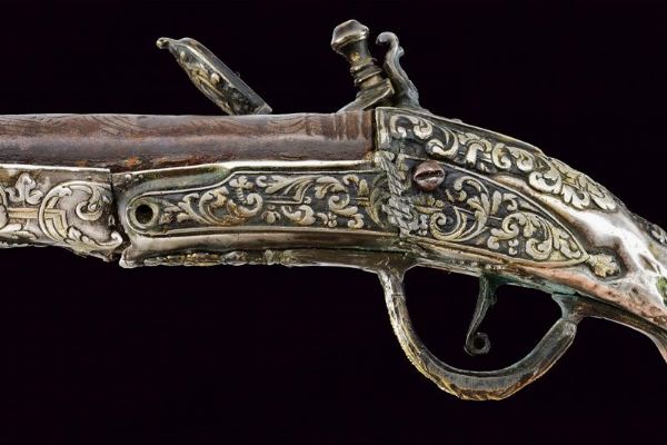 Interessante pistola a pietra focaia  - Asta Rare Armi Antiche e Militaria da tutto il mondo - Associazione Nazionale - Case d'Asta italiane