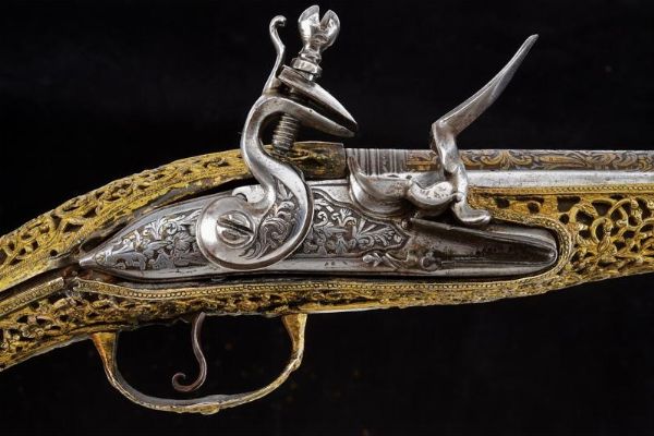 Bellissima pistola a pietra focaia  - Asta Rare Armi Antiche e Militaria da tutto il mondo - Associazione Nazionale - Case d'Asta italiane
