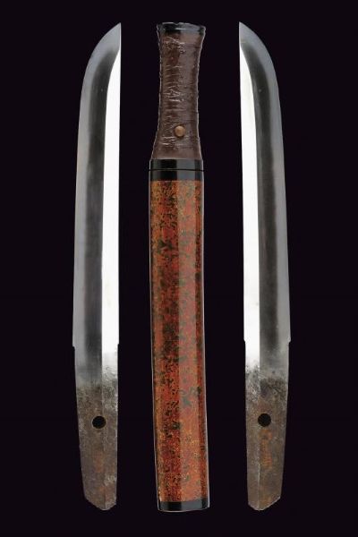 Tanto in koshirae aikuchi Tsugaru-nuri  - Asta Rare Armi Antiche e Militaria da tutto il mondo - Associazione Nazionale - Case d'Asta italiane