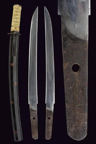 Tanto in koshirae da wakizashi, mei: Sukesada  - Asta Rare Armi Antiche e Militaria da tutto il mondo - Associazione Nazionale - Case d'Asta italiane
