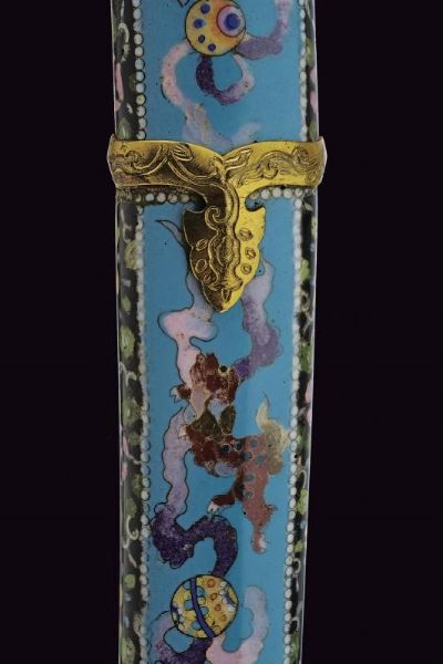 Koshirae per un tachi lavorato in cloisonne  - Asta Rare Armi Antiche e Militaria da tutto il mondo - Associazione Nazionale - Case d'Asta italiane