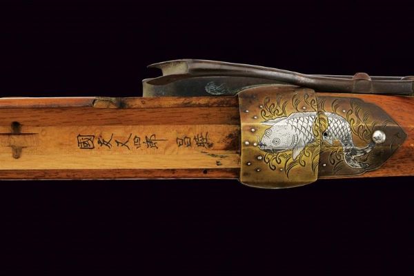 Bellissimo teppo firmato Goshu Kuni Tomo Okisuke Katsumasa  - Asta Rare Armi Antiche e Militaria da tutto il mondo - Associazione Nazionale - Case d'Asta italiane