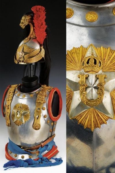 Busto ed elmo per Corazzieri, epoca Umberto I  - Asta Rare Armi Antiche e Militaria da tutto il mondo - Associazione Nazionale - Case d'Asta italiane