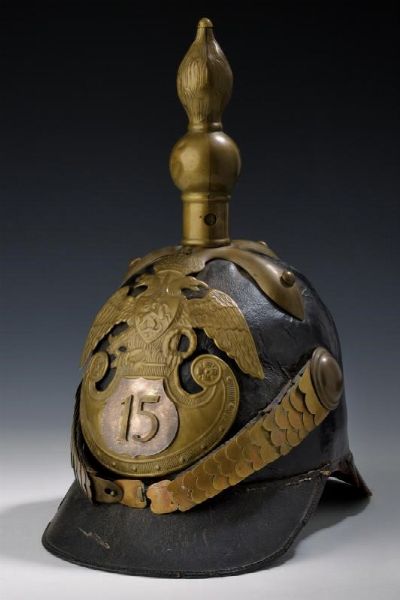 Raro elmo da truppa mod. 1844 del 15� Reggimento di Fanteria  - Asta Rare Armi Antiche e Militaria da tutto il mondo - Associazione Nazionale - Case d'Asta italiane