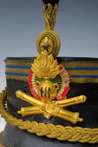 Kepi da capitano di artiglieria con spalline ed attestato  - Asta Rare Armi Antiche e Militaria da tutto il mondo - Associazione Nazionale - Case d'Asta italiane
