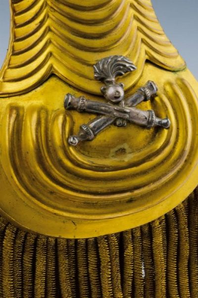 Kepi da capitano di artiglieria con spalline ed attestato  - Asta Rare Armi Antiche e Militaria da tutto il mondo - Associazione Nazionale - Case d'Asta italiane