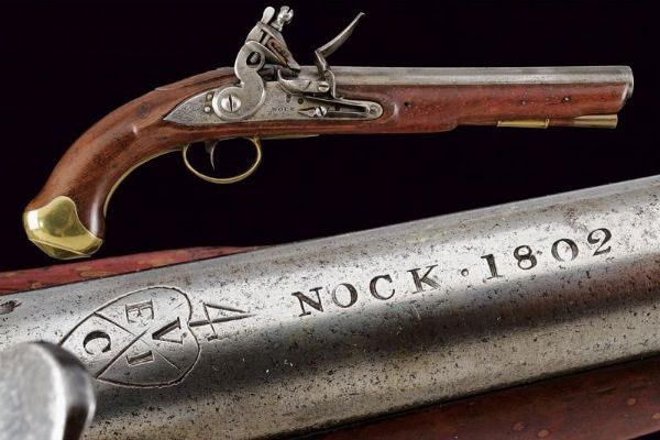 Pistola a pietra focaia da cavalleria di Nock dell'East India Company  - Asta Rare Armi Antiche e Militaria da tutto il mondo - Associazione Nazionale - Case d'Asta italiane