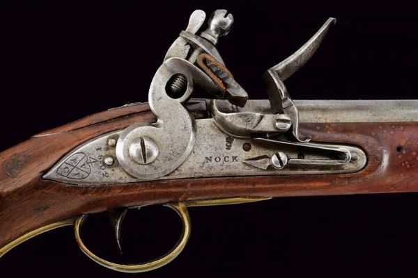 Pistola a pietra focaia da cavalleria di Nock dell'East India Company  - Asta Rare Armi Antiche e Militaria da tutto il mondo - Associazione Nazionale - Case d'Asta italiane