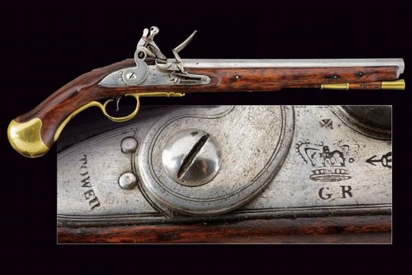 Pistola a pietra focaia Long Sea Service  - Asta Rare Armi Antiche e Militaria da tutto il mondo - Associazione Nazionale - Case d'Asta italiane