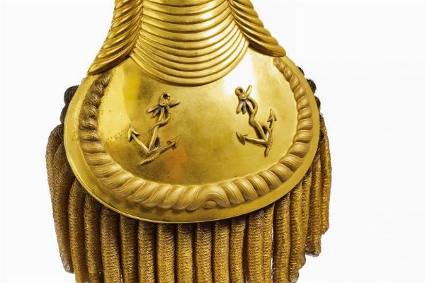Paio di spalline da ufficiale superiore di Marina  - Asta Rare Armi Antiche e Militaria da tutto il mondo - Associazione Nazionale - Case d'Asta italiane