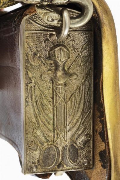 Rarissimo set di giberna con bandoliera, cintura, dragona e attacchi per sciabola  - Asta Rare Armi Antiche e Militaria da tutto il mondo - Associazione Nazionale - Case d'Asta italiane