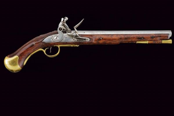 Pistola a pietra focaia Long Sea Service  - Asta Rare Armi Antiche e Militaria da tutto il mondo - Associazione Nazionale - Case d'Asta italiane