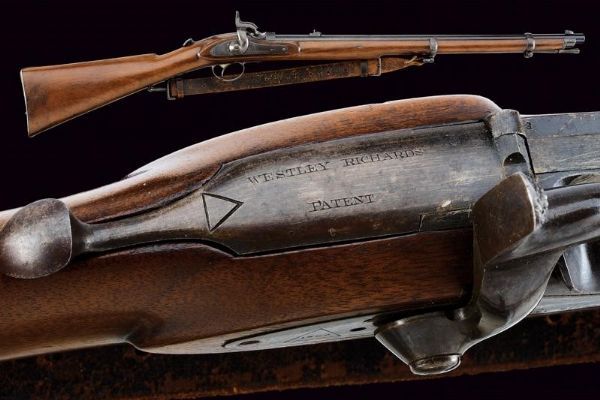 Rara carabina a luminello Whitworth con sistema a retrocarica Westley Richards Monkey Tail  - Asta Rare Armi Antiche e Militaria da tutto il mondo - Associazione Nazionale - Case d'Asta italiane