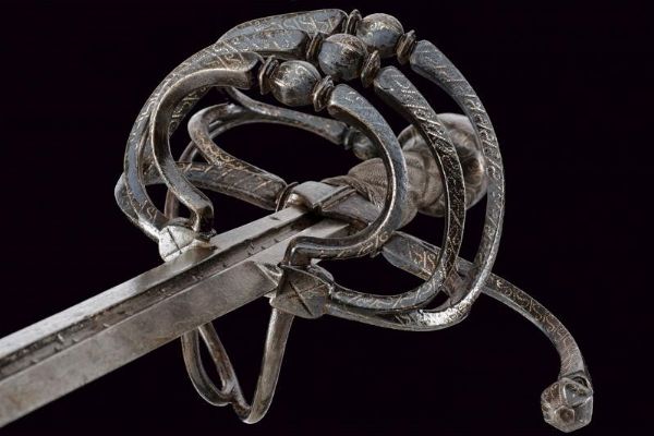 Magnifica spada da cavallo ageminata in argento  - Asta Rare Armi Antiche e Militaria da tutto il mondo - Associazione Nazionale - Case d'Asta italiane
