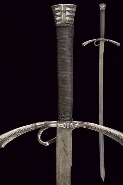 Rarissima spada da caccia a una mano e mezza tardo gotica  - Asta Rare Armi Antiche e Militaria da tutto il mondo - Associazione Nazionale - Case d'Asta italiane