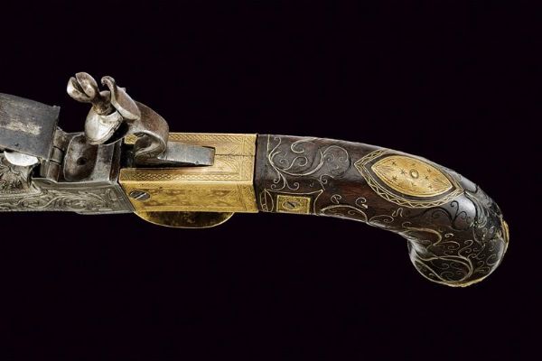 Lungo mazzagatto a pietra focaia per il mercato orientale  - Asta Rare Armi Antiche e Militaria da tutto il mondo - Associazione Nazionale - Case d'Asta italiane