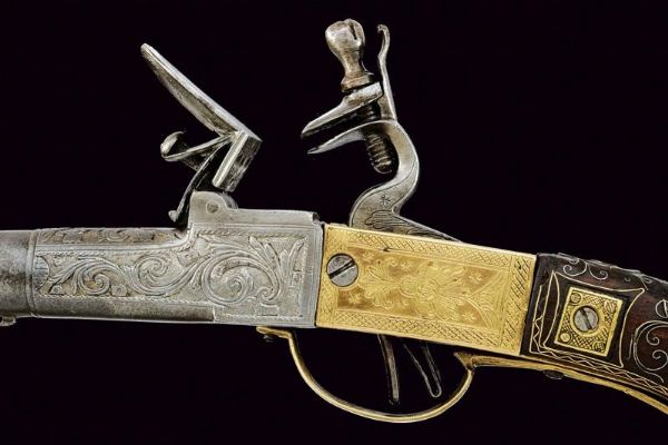 Lungo mazzagatto a pietra focaia per il mercato orientale  - Asta Rare Armi Antiche e Militaria da tutto il mondo - Associazione Nazionale - Case d'Asta italiane