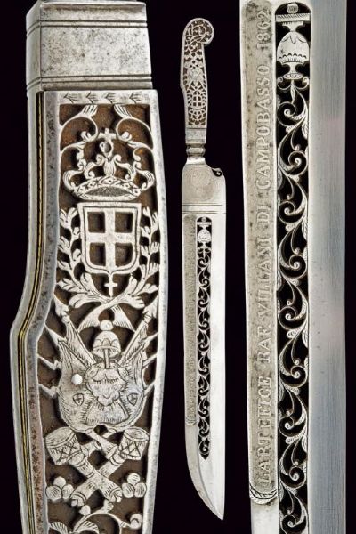 Rara ed elegante coltella di Villani  - Asta Rare Armi Antiche e Militaria da tutto il mondo - Associazione Nazionale - Case d'Asta italiane