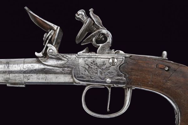 Paio di mazzagatti a pietra focaia in cassetta  - Asta Rare Armi Antiche e Militaria da tutto il mondo - Associazione Nazionale - Case d'Asta italiane