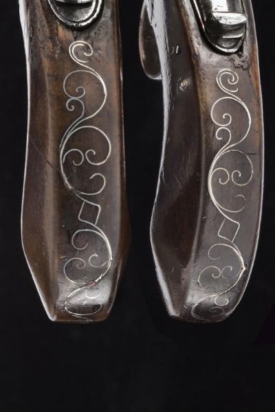 Paio di mazzagatti a pietra focaia in cassetta  - Asta Rare Armi Antiche e Militaria da tutto il mondo - Associazione Nazionale - Case d'Asta italiane