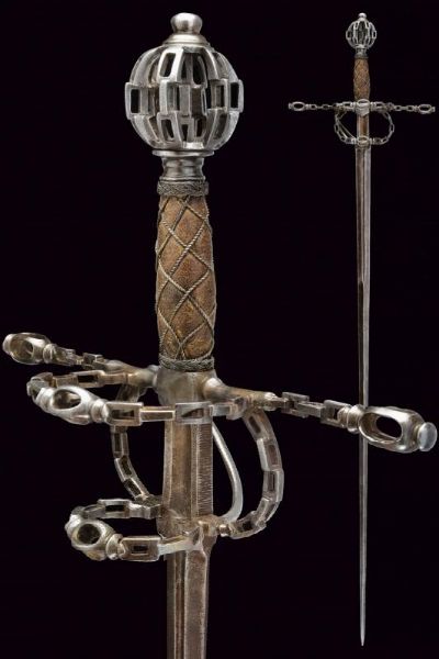 Spada da lato con decorazioni a catena  - Asta Rare Armi Antiche e Militaria da tutto il mondo - Associazione Nazionale - Case d'Asta italiane