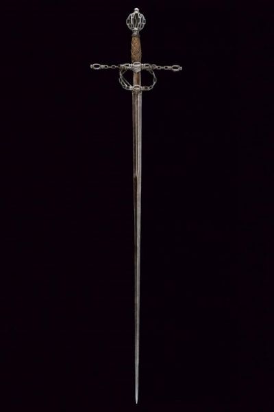 Spada da lato con decorazioni a catena  - Asta Rare Armi Antiche e Militaria da tutto il mondo - Associazione Nazionale - Case d'Asta italiane
