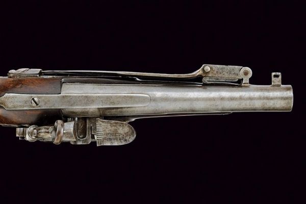 Rara pistola alla micheletta con baionetta pieghevole  - Asta Rare Armi Antiche e Militaria da tutto il mondo - Associazione Nazionale - Case d'Asta italiane