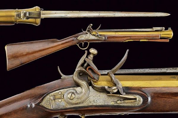 Trombone a pietra focaia da marina con baionetta a scatto di Goodwin  - Asta Rare Armi Antiche e Militaria da tutto il mondo - Associazione Nazionale - Case d'Asta italiane
