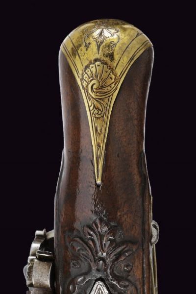 Pistola a pietra focaia alla romana da viaggio  - Asta Rare Armi Antiche e Militaria da tutto il mondo - Associazione Nazionale - Case d'Asta italiane