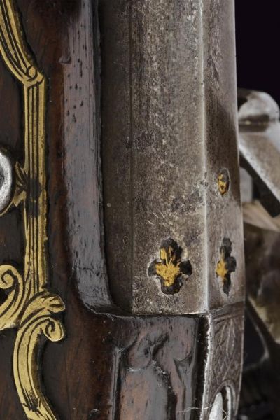 Pistola a pietra focaia alla romana da viaggio  - Asta Rare Armi Antiche e Militaria da tutto il mondo - Associazione Nazionale - Case d'Asta italiane