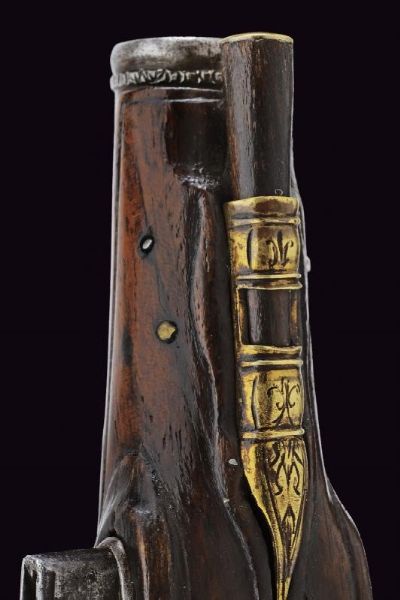 Pistola a pietra focaia alla romana da viaggio  - Asta Rare Armi Antiche e Militaria da tutto il mondo - Associazione Nazionale - Case d'Asta italiane