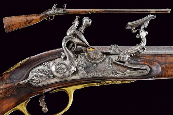 Elegantissmo fucile alla fiorentina di Ottaviano Pozzi  - Asta Rare Armi Antiche e Militaria da tutto il mondo - Associazione Nazionale - Case d'Asta italiane