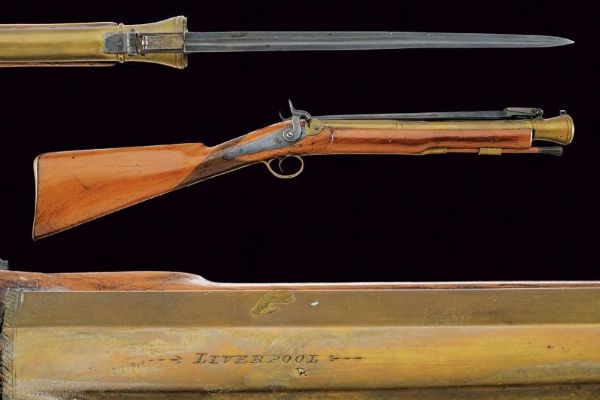 Trombone a luminello da marina di Blisset, con baionetta a scatto  - Asta Rare Armi Antiche e Militaria da tutto il mondo - Associazione Nazionale - Case d'Asta italiane