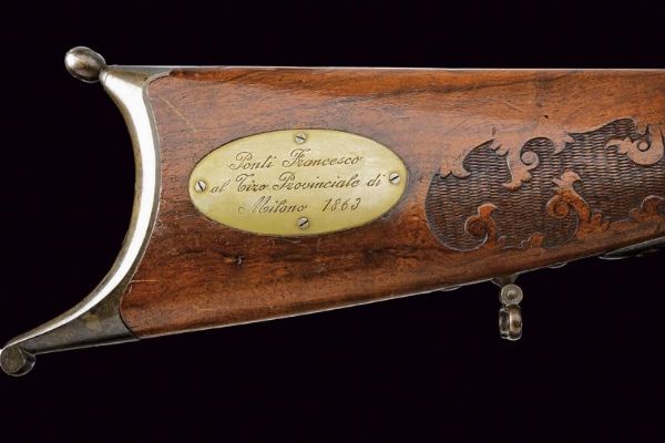 Fucile da tiro a luminello sul tipo del Mod. 1851, premio di gara  - Asta Rare Armi Antiche e Militaria da tutto il mondo - Associazione Nazionale - Case d'Asta italiane