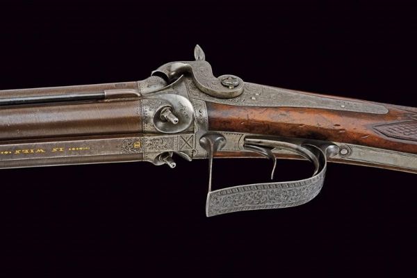 Bellissimo e raro fucile a luminello a quattro canne di Karl Pirko  - Asta Rare Armi Antiche e Militaria da tutto il mondo - Associazione Nazionale - Case d'Asta italiane