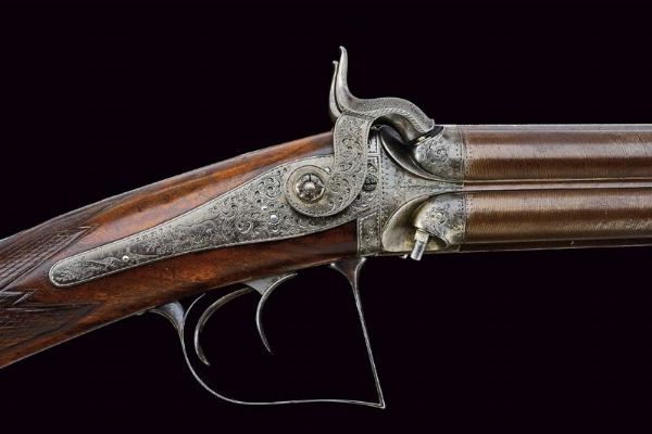 Bellissimo e raro fucile a luminello a quattro canne di Karl Pirko  - Asta Rare Armi Antiche e Militaria da tutto il mondo - Associazione Nazionale - Case d'Asta italiane