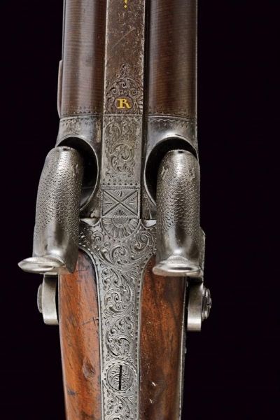 Bellissimo e raro fucile a luminello a quattro canne di Karl Pirko  - Asta Rare Armi Antiche e Militaria da tutto il mondo - Associazione Nazionale - Case d'Asta italiane